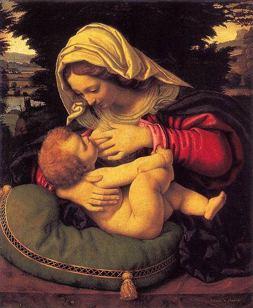 Andrea Solario Madonna of the Green Cushion oil painting picture